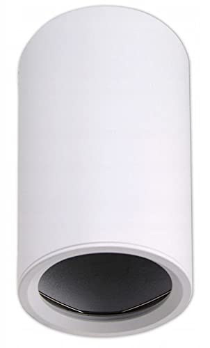 LED Aufbauspot, LED Deckenaufbauleuchte, Aluminium Deckenleuchte Weiss Rund Ø56mm x 100mm (WEISS TUBE) von LumenTEC