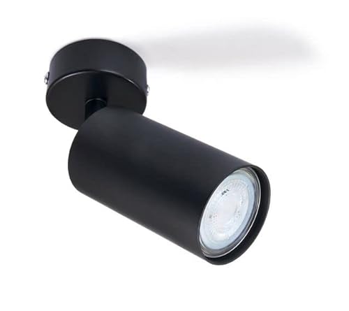 LumenTEC LED Deckenstrahler, LED Drehbar Deckenlampe, Wandstrahler 1-flammig, Schwarz für LED GU10, KIVI (1x Schwarz) von LumenTEC