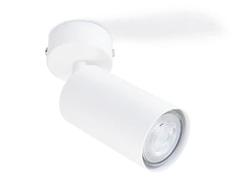 LumenTEC LED Deckenstrahler, LED Drehbar Deckenlampe, Wandstrahler 1-flammig, Weiß für LED GU10, KIVI (1x Weiß) von LumenTEC