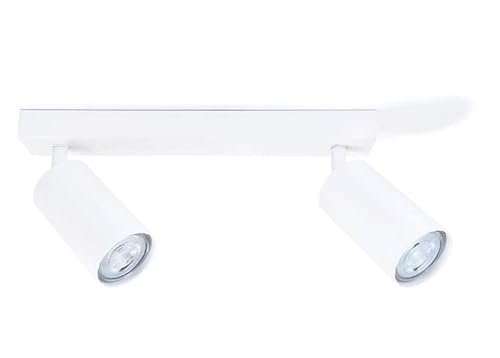 LumenTEC LED Deckenstrahler, Drehbar Deckenlampe, Wandstrahler 2-flammig, Weiß für GU10, KIVI (2x Weiß) von LumenTEC