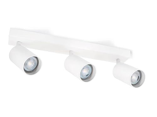 LumenTEC LED Deckenstrahler, Drehbar Deckenlampe, Wandstrahler 3-flammig, Weiss, für GU10 Strahler, SPOTI (Weiss 3-Flammig) von LumenTEC