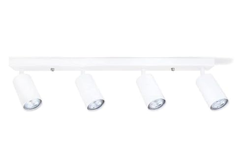LumenTEC LED Deckenstrahler, LED Drehbar Deckenlampe, Wandstrahler 4-flammig, Weiß für LED GU10, KIVI (4x Weiß) von LumenTEC