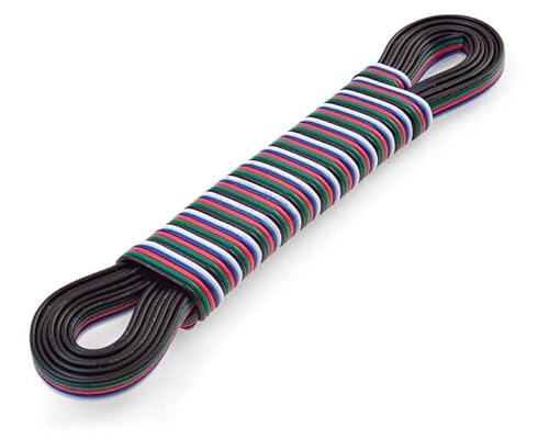 LED Stripe, LED Streifen 12V Verlängerungskabel 5 Pin RGB+W, Anschlusskabel LED Verbinder, 12v-24V kabel 5x 0,35mm (5m RGBW 5-Pin) von LumenTEC