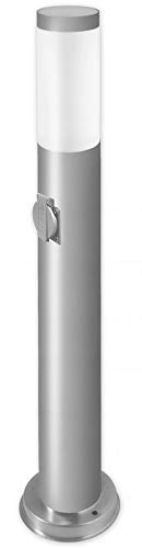 LED Wegeleuchte, 1-Flammig LED Wegelampe Sockellampe, Aluminium mit Steckdose 230V IP44 (65cm 204 Steckdose) von LumenTEC