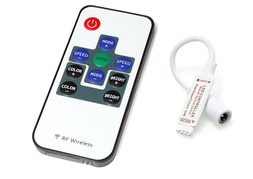RF Led Streifen Controller, RF Controller mit 10-Tasten Fernbedienung für RGB 2835&5050 LED Streifen 4-polig 5V-28V 6A (RF-RGB-11) von LumenTEC