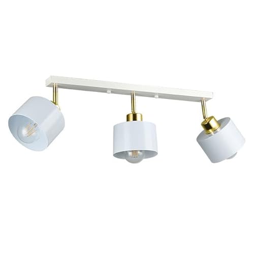 LumenTEC Deckenstrahler, Deckenlampe E27 LED Elza beweglich x3 weiß + gold, 4218 von LumenTEC