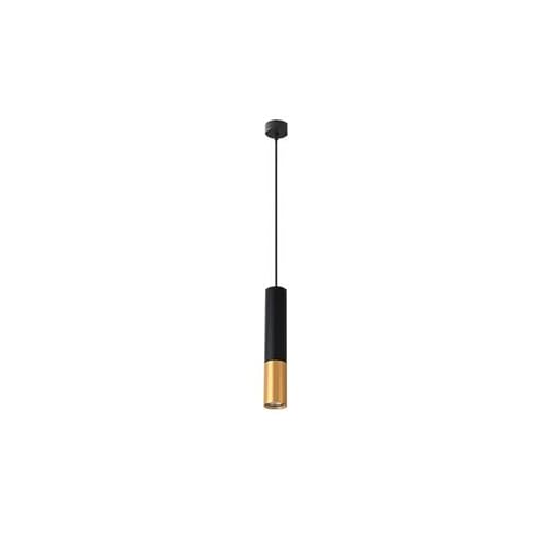 LumenTEC Hängende Leuchte, Pendelleuchte, GU10 x1 schwarzes Kabel + Gold, 0139 von LumenTEC