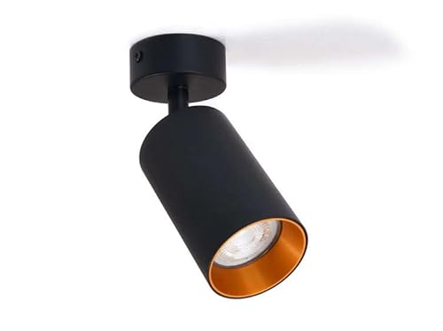 LumenTEC LED Deckenstrahler, Deckenlampe, Wandstrahler 1-flammig, Schwarz, für GU10 Strahler , drehbare schwenkbare Spots, ERIS (1 Flammig) von LumenTEC