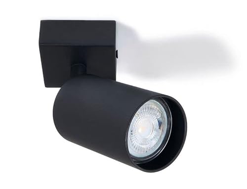 LumenTEC LED Deckenstrahler, Drehbar Deckenlampe, Wandstrahler 1-flammig, Schwarz, für GU10 Strahler, SPOTI (Schwarz 1-Flammig) von LumenTEC