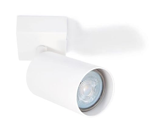 LumenTEC LED Deckenstrahler, LED Drehbar Deckenlampe, Wandstrahler 1-flammig, Weiss, für GU10 Strahler, SPOTI (Weiss 1-Flammig) von LumenTEC