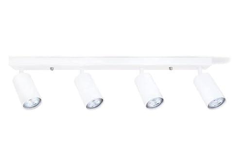 LumenTEC LED Deckenstrahler, LED Drehbar Deckenlampe, Wandstrahler 4-flammig, Weiß für LED GU10, SPOTI (4x Weiß-L) von LumenTEC