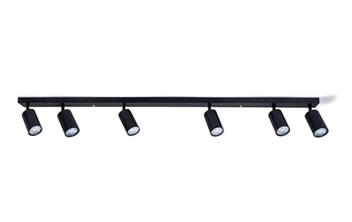 LumenTEC LED Deckenstrahler, LED Drehbar Deckenlampe, Wandstrahler 6-flammig, Schwarz für LED GU10, SPOTI (6x Schwarz) von LumenTEC