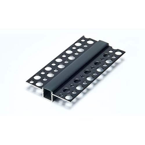 LumenTEC SET: LED Profil, 200cm Profil ALU Trockenbau Unterputz, 13x53mm für max 10mm LED Streifen + Abdeckung LT-GK10 (Schwarz Transparent) von LumenTEC
