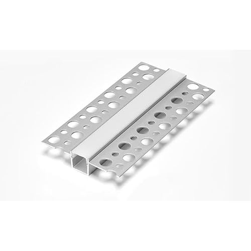 LumenTEC SET: LED Profil, 200cm Profil ALU Trockenbau Unterputz, 28x62mm für max 10mm LED Streifen + Abdeckung LT-GK20 (Silber Milchig) von LumenTEC