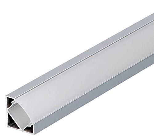 LumenTEC Set: LED Profil, 100cm Profil LED 30/60° für max 10mm LED Streifen + Abdeckung LT3-4 (Silber Milchig) von LumenTEC