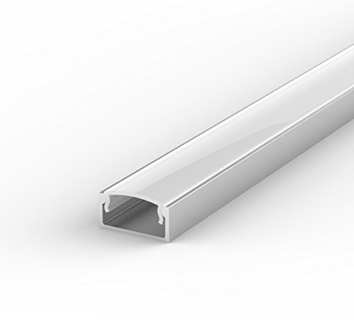 LumenTEC Set: LED Profil, 100cm Profil LED für LED Streifen LT4 + Abdeckung (LT4P Milchig) von LumenTEC