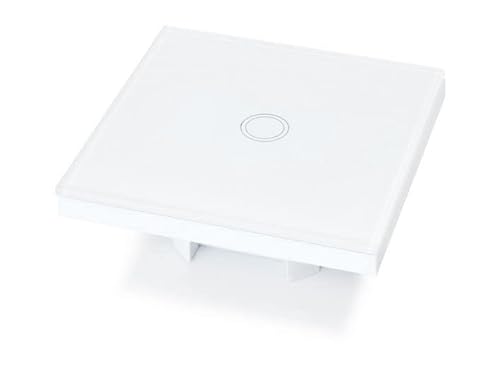 LumenTEC Touch Lichtschalter 1 Fach, Wandschalter Unterputz Lichtschalter Weiß Glas Platte 110-220V, Touchscreen + Wifi Funktion (1-Fach Wifi, Weiß) von LumenTEC