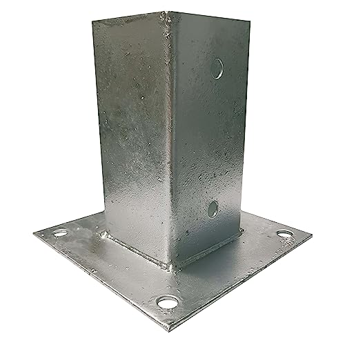 Pfostenträger 120 x 120 mm, Verzinkt Stahl, Stützenfuß für beton, Aufschraubhülse, Säulenfuß 1 Stück von LumenTEC