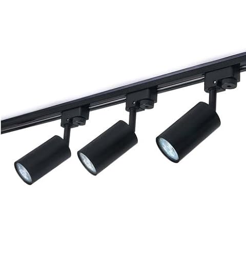 SET 12W LED Schiene 1-Phasen mit 3x GU10 Strahler, LED Spot, Seilleuchte Schienensystem GU10 Strahler, ZX (1m 3set, Schwarz) von LumenTEC