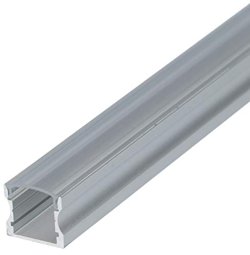 Set: Aluminium LED Profil, Profil LED für 8/10mm LED Streifen, 100cm LED Profil + Abdeckung LT5 (Aluminium, Transparent) von LumenTEC