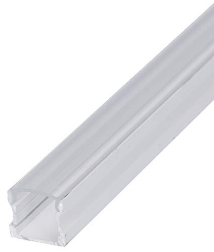 Set: Aluminium LED Profil, Profil LED für 8/10mm LED Streifen, 100cm LED Profil + Abdeckung LT5 (Weiss, Transparent) von LumenTEC