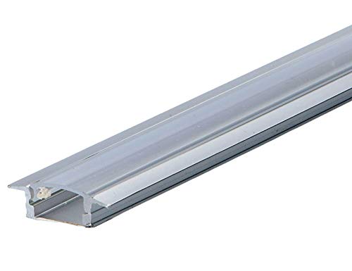 LumenTEC SET: LED Profil, 100cm Profil LED für LED Streifen, aluminium led profil + Abdeckung (Silber Transparent) von LumenTEC