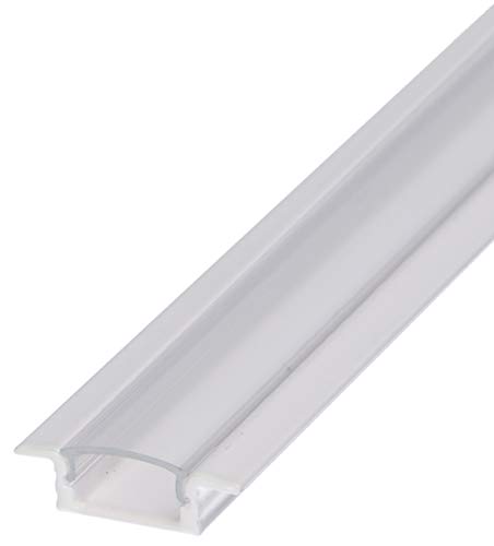 LumenTEC SET: LED Profil, 100cm Profil LED für LED Streifen, aluminium led profil + Abdeckung LT6-2 (Weiss Transparent) von LumenTEC