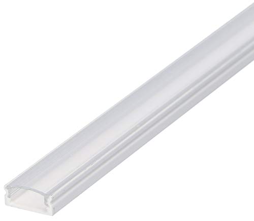 SET: LED Profil, 100cm Profil LED für LED Streifen, aluminium led profil LT4 + Abdeckung Opal (Weiss Transparent) von LumenTEC