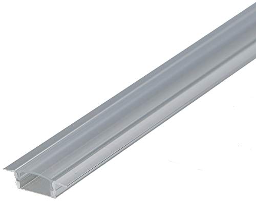 Set: LED Profil, 100cm Profil LED für LED Streifen, Aluminium led Profil + Abdeckung (Transparent) LT6 von LumenTEC