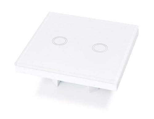 LumenTEC Touch Lichtschalter 2 Fach, Wandschalter Unterputz Lichtschalter Weiß Glas Platte 110-220V, Touchscreen/Wifi Funktion (2-Fach, Weiß) von LumenTEC