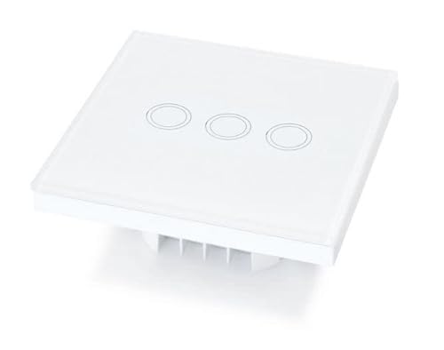 LumenTEC Touch Lichtschalter 3 Fach, Wandschalter Unterputz Lichtschalter Weiß Glas Platte 110-220V, Touchscreen/Wifi Funktion (3-Fach, Weiß) von LumenTEC