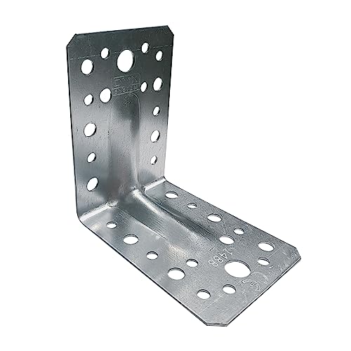 Winkelverbinder mit Sicke, Lochplattenwinkel, Holzverbinder, Stahl Eckwinkel Lochwinkel, 90 x 90 x 65 x 2,5 mm, 10 Stück Winkelverbinder mit Sicke, Lochplattenwinkel, Holzverbinder, Stahl Eckwinkel Lochwinkel, 90 x 90 x 65 x 2,5 mm, 10 Stück von LumenTEC