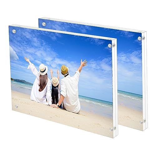 LumenTY Acryl Bilderrahmen 13x18cm Bilderrahmen Transparent Doppelseitig Magnetisch Bilderrahmen Magnetischer Acryl-Fotorahmen für Tischplatte Display und Heimdekoration von LumenTY