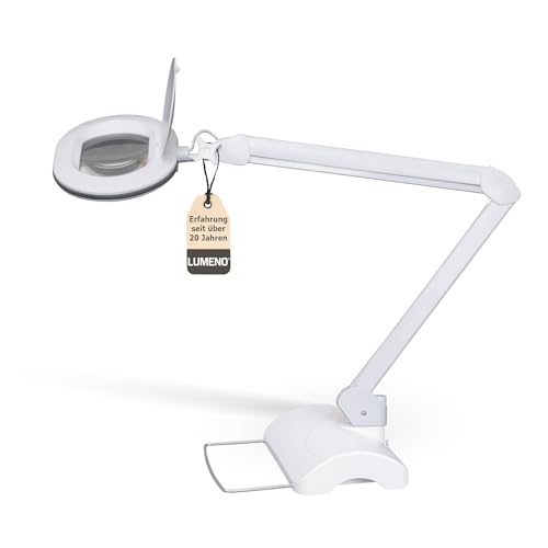 Lumeno 8615GR Lupenleuchte Arbeitsplatzlampe mit großer ovalen Linse 110x150 mm, 60 LEDs in 2 Stufen dimmbar, perfekt als Lesehilfe, für die Kosmetik oder zum Löten, 5 Dioptrien grau mit Tischstativ Lumeno 8615GR Lupenleuchte Arbeitsplatzlampe mit großer ovalen Linse 110x150 mm, 60 LEDs in 2 Stufen dimmbar, perfekt als Lesehilfe, für die Kosmetik oder zum Löten, 5 Dioptrien grau mit Tischstativ von Lumeno