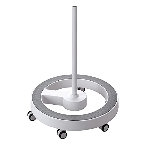 Lumeno Rollstativ/Ständer 6159GR /6159GN mit grauem oder grünem Fußring für Lupenleuchten, Arbeitsplatzlampen, Kosmetikleuchten, Leuchtlupen, farblich passend zur Lumeno Serie 721X/821X/851X grau von Lumeno