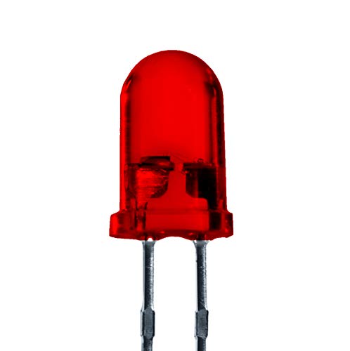 Lumetheus LED 5mm Farbe rot 3000 mcd 25 Stück Leuchtdiode extra hell 2V rote Diode 2 Pin LEDs Gehäuse diffus farbig von Lumetheus