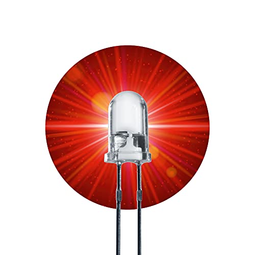 Lumetheus LED 5mm Farbe rot 40000 mcd 100 Stück Leuchtdiode extra hell 2V rote Diode 2 Pin LEDs von Lumetheus