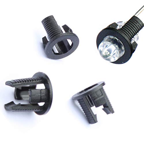 Lumetheus 100x LED Einbauclip 5mm Kunststoff schwarz Leuchtdiode 3 mm Montage Halterung Fassung Einbaurahmen Kunststoff Montagering von Lumetheus