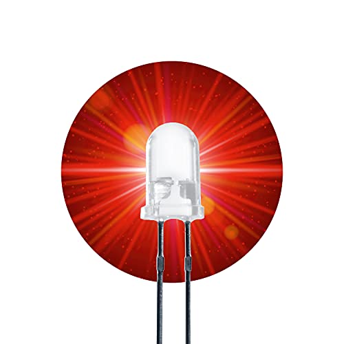 Lumetheus LED diffus 5mm Farbe rot 3000 mcd 100 Stück rote Leuchtdioden ca. 2V Diode 2 Pin LEDs Gehäuse milchig von Lumetheus