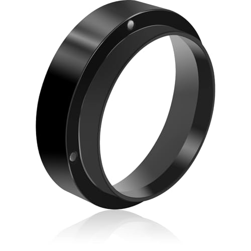 Dosierring 58mm Kaffee Siebträger Trichter Espresso Dosiertrichter aus Aluminium Metal für Kaffeemaschine, Schwarz von Lumi Zenva