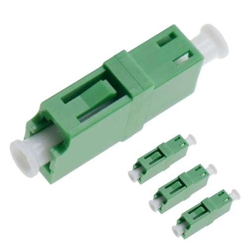 Lumi Zenva 4 Stück Glasfaser Adapter PC-Singlemode Kupplung Grün LC grün 8° Female Simplex Monomode für Glasfaser-Kommunikationssystem Zugangsnetzwerk von Lumi Zenva