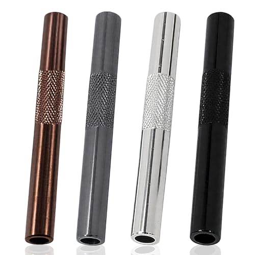 Lumi Zenva Tragbarer Strohhalm Metallrohr wiederverwendbar Premium-Strohhalm 4 Stück ziehröhrchen straw metallstrohhalme Sniffer Set von Lumi Zenva
