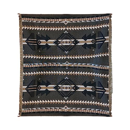 LumiSyne Baumwolle Gewebt Decke Überwurf Mit Quast Bohemian Ethno Stil Azteken Navajo Überwurfdecke Kuscheldecke Dekorative Decke Für Bett Couch Sessel Camping Wandteppich Tischdecke Teppich 160x130cm von LumiSyne