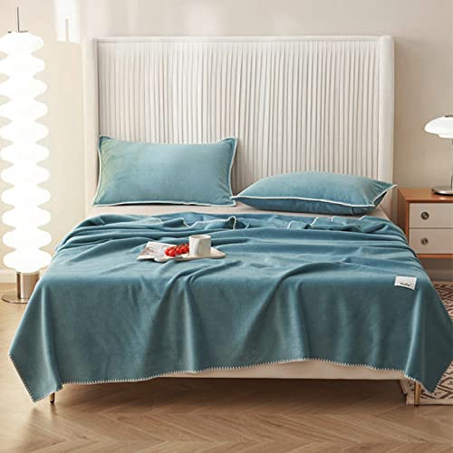 LumiSyne Fleecedecke Waffelpique Einfarbig Kuscheldecke Mit Muschelförmiger Verzierung Doppelseitige Warme Wurfdecke Flauschig Weich Tagesdecke Bettdecke Couchdecke Dekorative Decke Für Sofa Bett von LumiSyne