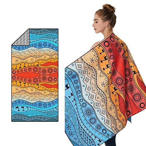 LumiSyne Mikrofaser Strandtuch UPF 50+ Groß Doppelseitiges Strandhandtuch Saugfähiges Schnelltrocknend Sandfreies Handtuch Leichte Kompakt Reisehandtuch Für Strand Schwimmen Sport Yoga Fitness Camping von LumiSyne