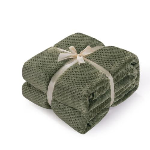 LumiSyne Waffel Wabe Decke Überwurf Einfarbig Luxus Flanell 4 Größen Verfügbar Flauschig Weich Warme Kuscheldecke Kuschelig Tagesdecke Bettdecke Couchdecke Dekorative Decke Für Sofa Bett 200×150cm von LumiSyne