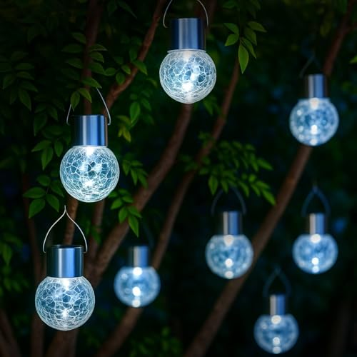 Lumiled 6x Set Solar Kristallglas Hängende LED Garten Glas Pendelleuchte Kugel Dämmerungssensor Risslicht für Party Hochzeit Bar Pavillon Terrasse Zaun Balkon IP44 6500K Lumiled 6x Set Solar Kristallglas Hängende LED Garten Glas Pendelleuchte Kugel Dämmerungssensor Risslicht für Party Hochzeit Bar Pavillon Terrasse Zaun Balkon IP44 6500K von Lumiled