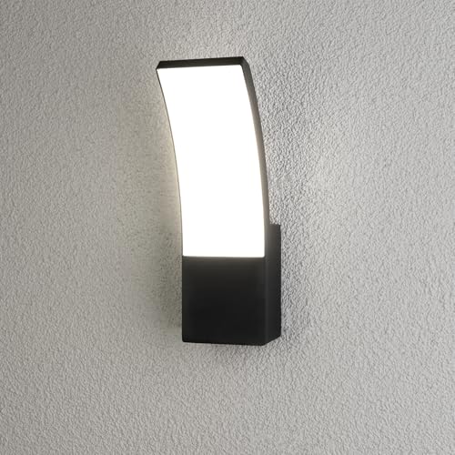 LUMILED Außenwandleuchte Wandlampe außen 12W 1080lm 4000K neutralweiß Außenleuchte Wand Außenbeleuchtung Wandleuchte Gartenleuchte Terrasse Haus Fassade IP44 schwarz von Lumiled