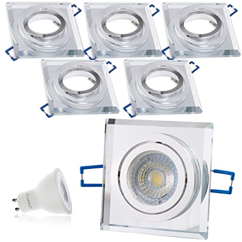 LUMILED Einbaustrahler LED Einbauleuchte 6er Set Einbauspot Spot Deckenspot Deckeneinbauleuchte schwenkbar klar eckig Glas flach inkl. 6x 6W Leuchtmittel GU10 Fassung Warmweiß 3000K 36° LUMILED Einbaustrahler LED Einbauleuchte 6er Set Einbauspot Spot Deckenspot Deckeneinbauleuchte schwenkbar klar eckig Glas flach inkl. 6x 6W Leuchtmittel GU10 Fassung Warmweiß 3000K 36° von Lumiled