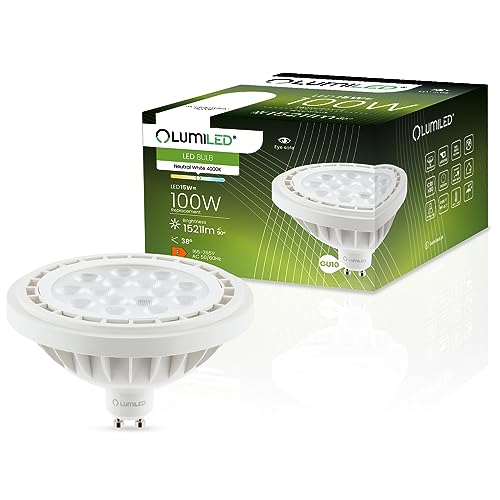 Lumiled LED-Leuchtmittel ES111 GU10 Fassung Spot Strahler Spannung 230V 15W (Entspricht Halogen 100 Watt) Neutralweiß 4000K 38 Grad Abstrahlwinkel weiß 1521 Lumen Ra>80 von Lumiled